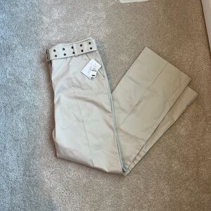 Talbots Women’s Wide Leg Cotton Stretch Pants with Belt, NWT!